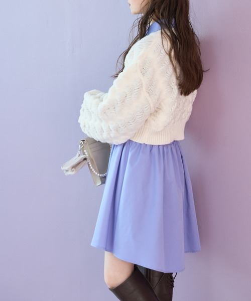 OLIVE des OLIVE（オリーブデオリーブ）の「ぽこぽこカーディガン（カーディガン/ボレロ・レディース・ブラック/オフホワイト/ベージュ・FREE）」の8枚目の写真