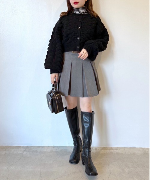 OLIVE des OLIVE（オリーブデオリーブ）の「ぽこぽこカーディガン（カーディガン/ボレロ・レディース・ブラック/オフホワイト/ベージュ・FREE）」の10枚目の写真