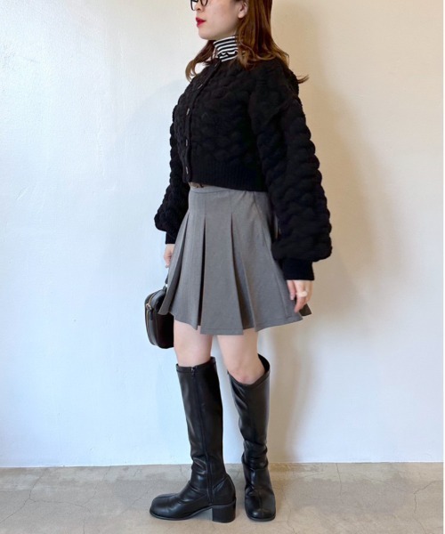 OLIVE des OLIVE（オリーブデオリーブ）の「ぽこぽこカーディガン（カーディガン/ボレロ・レディース・ブラック/オフホワイト/ベージュ・FREE）」の11枚目の写真