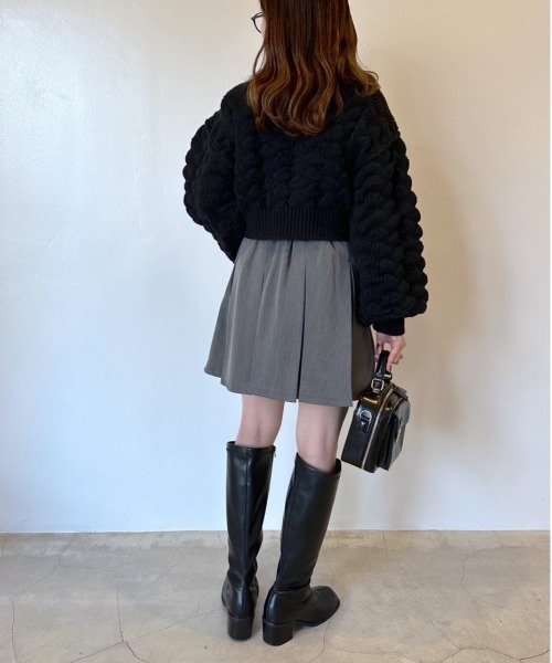 OLIVE des OLIVE（オリーブデオリーブ）の「ぽこぽこカーディガン（カーディガン/ボレロ・レディース・ブラック/オフホワイト/ベージュ・FREE）」の12枚目の写真