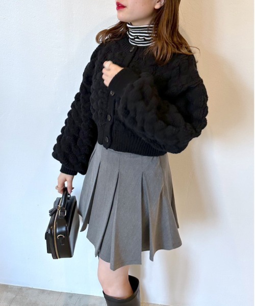 OLIVE des OLIVE（オリーブデオリーブ）の「ぽこぽこカーディガン（カーディガン/ボレロ・レディース・ブラック/オフホワイト/ベージュ・FREE）」の14枚目の写真