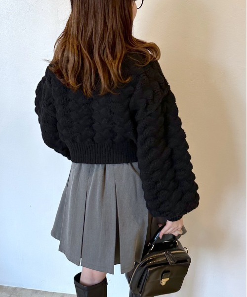 OLIVE des OLIVE（オリーブデオリーブ）の「ぽこぽこカーディガン（カーディガン/ボレロ・レディース・ブラック/オフホワイト/ベージュ・FREE）」の15枚目の写真