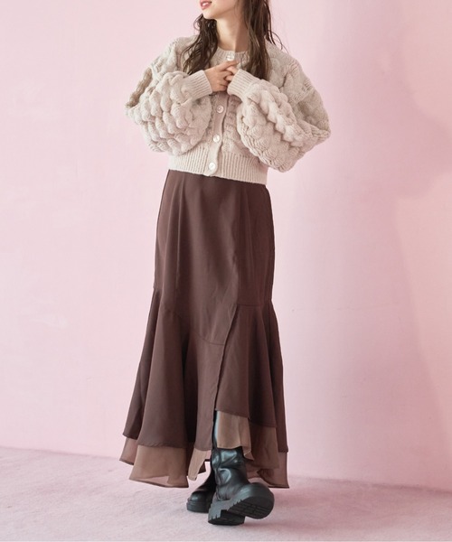 OLIVE des OLIVE（オリーブデオリーブ）の「ぽこぽこカーディガン（カーディガン/ボレロ・レディース・ブラック/オフホワイト/ベージュ・FREE）」の18枚目の写真