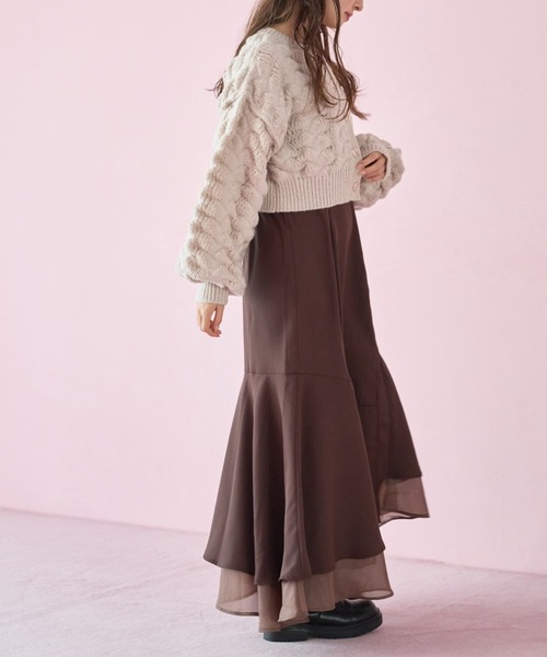 OLIVE des OLIVE（オリーブデオリーブ）の「ぽこぽこカーディガン（カーディガン/ボレロ・レディース・ブラック/オフホワイト/ベージュ・FREE）」の19枚目の写真