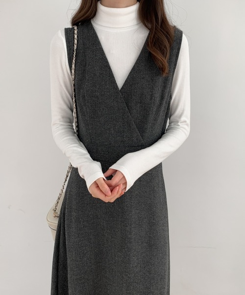 ABITOKYO(アビトーキョー)の「ツイード カシュクールAラインフレアジャンパースカート(ジャンパースカート・レディース・ブラック/ブラウン/グレー・S/M)」の14枚目の写真