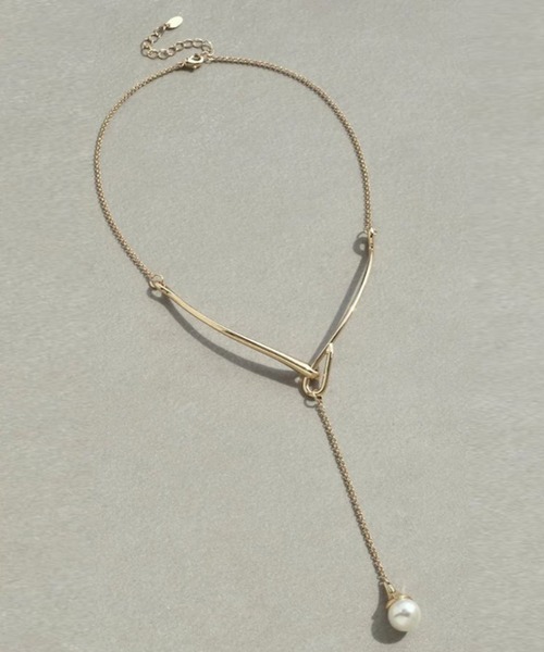 GOLDY（ゴールディ）の「【GOLDY】フローイング パール "Y"シェイプ ネックレス / 3220904（ネックレス・レディース・ゴールド/ゴールド系その他2/シルバー系その他/シルバー・FREE）」の14枚目の写真