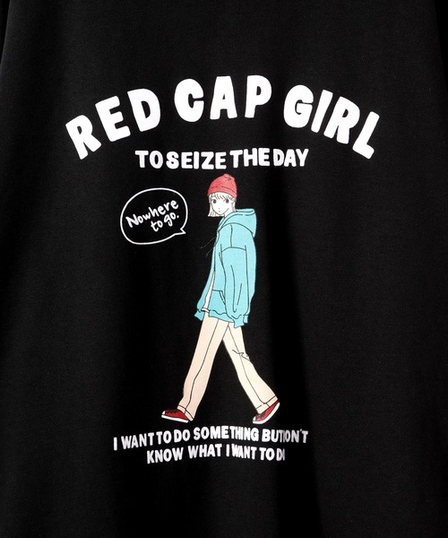 Red Cap Girl(レッドキャプガール)の「Red Cap Girl TC裏毛 RCGフロッキープリント フルジップ ルーズパーカー(パーカー・メンズ・ブルー/アッシュグレー/ホワイト/ブラック・L/M)」の12枚目の写真
