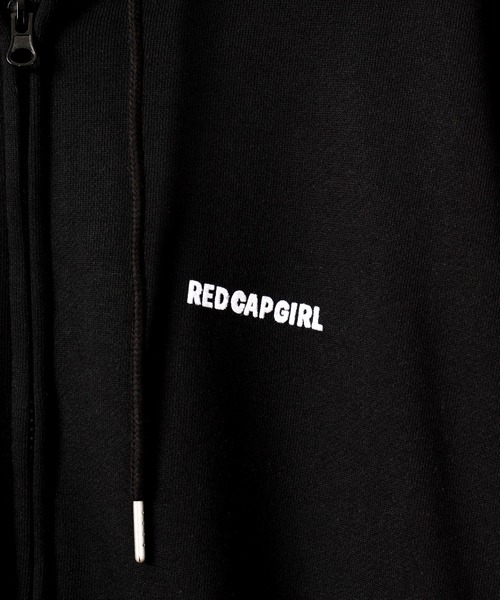 Red Cap Girl(レッドキャプガール)の「Red Cap Girl TC裏毛 RCGフロッキープリント フルジップ ルーズパーカー(パーカー・メンズ・ブルー/アッシュグレー/ホワイト/ブラック・L/M)」の10枚目の写真