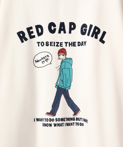 Red Cap Girl(レッドキャプガール)の「Red Cap Girl TC裏毛 RCGフロッキープリント フルジップ ルーズパーカー(パーカー・メンズ・ブルー/アッシュグレー/ホワイト/ブラック・L/M)」の6枚目の写真