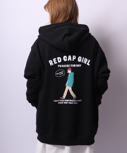 Red Cap Girl(レッドキャプガール)の「Red Cap Girl TC裏毛 RCGフロッキープリント フルジップ ルーズパーカー(パーカー・メンズ・ブルー/アッシュグレー/ホワイト/ブラック・L/M)」の20枚目の写真