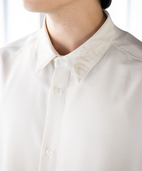 RAGEBLUE（レイジブルー）の「フラワー刺繍/ラグイージーシャツ（シャツ/ブラウス・メンズ・ダークグレー/ホワイト/ブラック・MEDIUM/LARGE）」の13枚目の写真