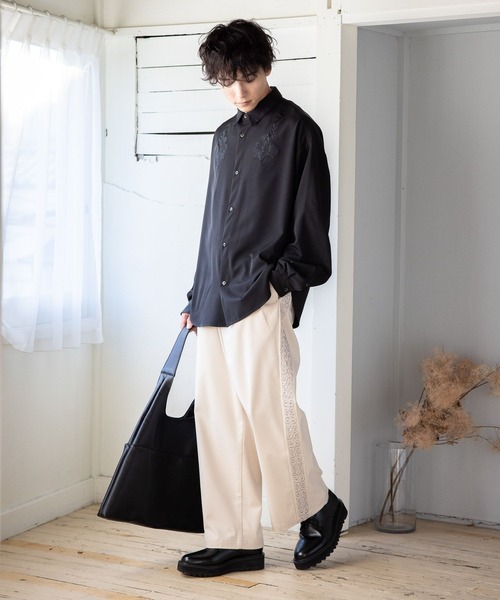 RAGEBLUE（レイジブルー）の「フラワー刺繍/ラグイージーシャツ（シャツ/ブラウス・メンズ・ダークグレー/ホワイト/ブラック・MEDIUM/LARGE）」の22枚目の写真