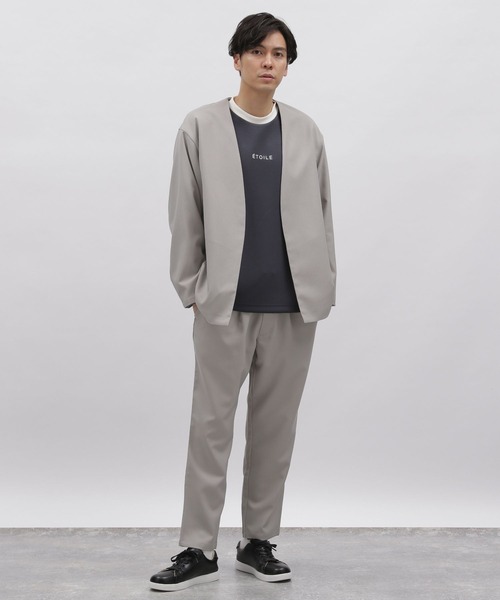 LAKOLE（ラコレ）の「カルゼノーカラージャケット[セットアップ対応] / 179026（ノーカラージャケット・メンズ・チャコール/ライトグレー/ブラック・MEDIUM/LARGE）」の21枚目の写真