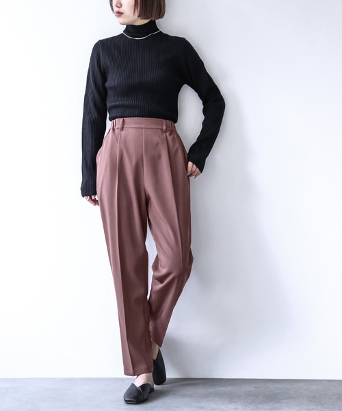 n'OrLABEL(ノアールレーベル)の「美シルエットクロップドパンツ(スラックス・レディース・カーキ/ブラック/ブラウン/グレー・1/2)」の17枚目の写真