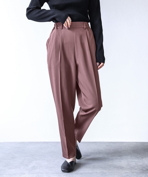 n'OrLABEL(ノアールレーベル)の「美シルエットクロップドパンツ(スラックス・レディース・カーキ/ブラック/ブラウン/グレー・1/2)」の15枚目の写真