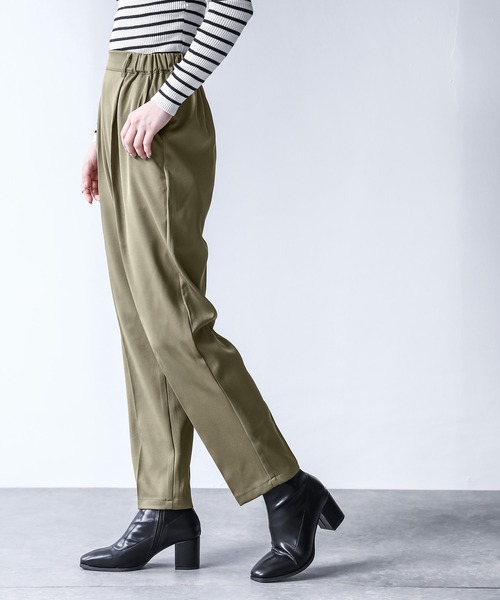 n'OrLABEL(ノアールレーベル)の「美シルエットクロップドパンツ(スラックス・レディース・カーキ/ブラック/ブラウン/グレー・1/2)」の12枚目の写真