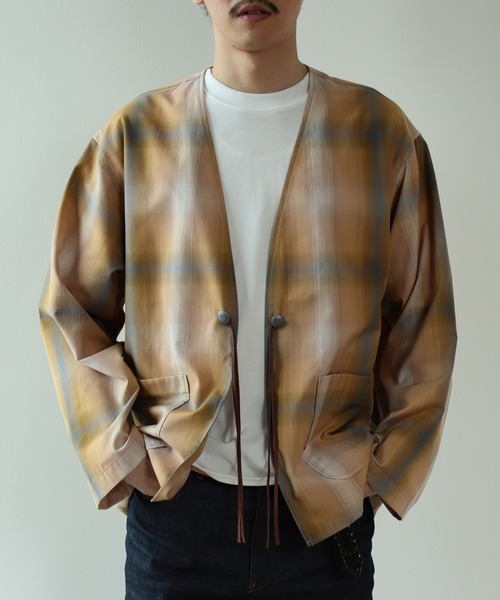 PENDLETON（ペンドルトン）の「PENDLETON × BEAMS LIGHTS / 別注 ノーカラー ジャケット（ノーカラージャケット・メンズ・ブルー/ベージュ・S/M/L）」の20枚目の写真