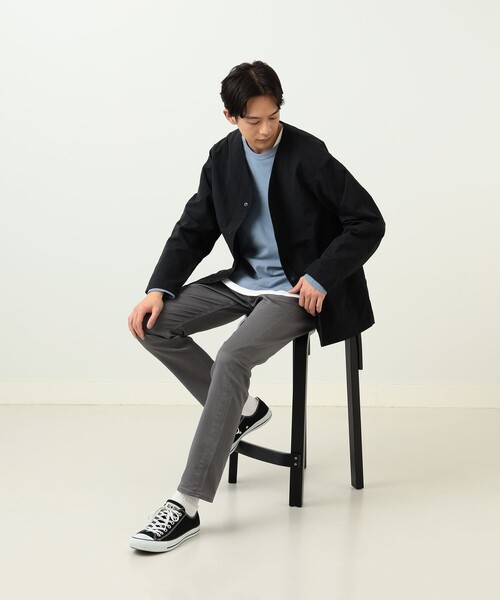 BEAMS HEART(ビームスハート)の「BEAMS HEART / サテン スキニーパンツ(その他パンツ・メンズ・ネイビー/ブラック/オリーブ/ベージュ/グレー・MEDIUM/SMALL/LARGE)」の7枚目の写真