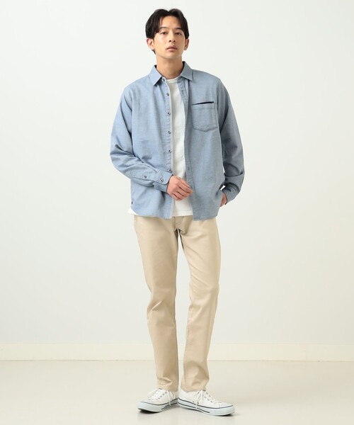 BEAMS HEART(ビームスハート)の「BEAMS HEART / サテン スキニーパンツ(その他パンツ・メンズ・ネイビー/ブラック/オリーブ/ベージュ/グレー・MEDIUM/SMALL/LARGE)」の21枚目の写真