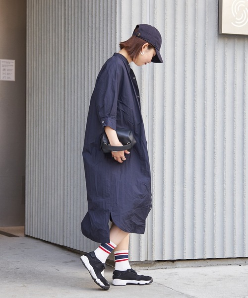 CIAOPANIC TYPY（チャオパニックティピー）の「【GRAND CANYON】撥水キャンプシャツワンピ（シャツワンピース・レディース・ネイビー/アイボリー・ONE SIZE）」の11枚目の写真