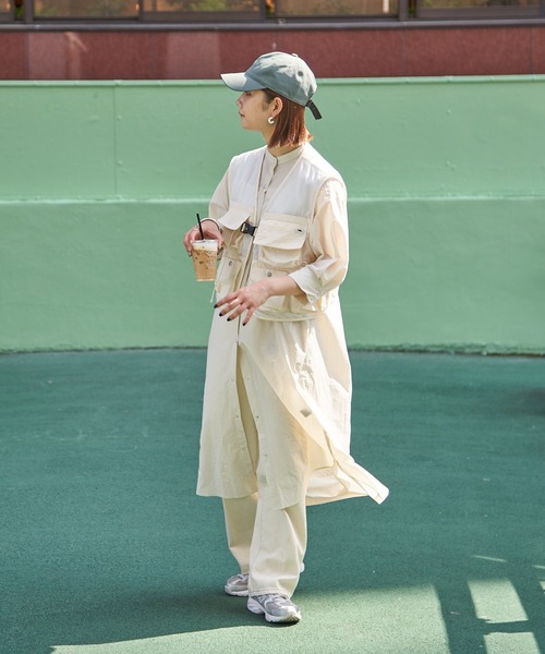 CIAOPANIC TYPY（チャオパニックティピー）の「【GRAND CANYON】撥水キャンプシャツワンピ（シャツワンピース・レディース・ネイビー/アイボリー・ONE SIZE）」の3枚目の写真