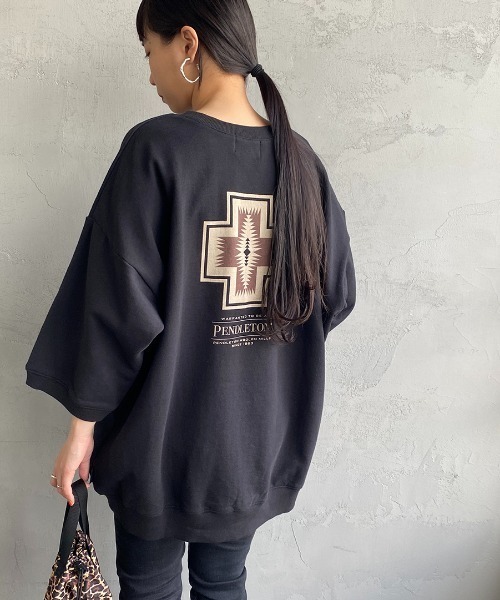 PENDLETON（ペンドルトン）の「[PENDLETON/ペンドルトン] 別注 ネイティブ柄バックプリント ショートスリーブスウェット（スウェット・レディース・オフホワイト/グレー/ブラック・S/M/L/XL）」の16枚目の写真