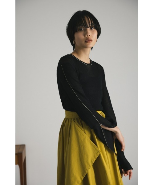 STYLEMIXER(スタイルミキサー)の「ラインスリットシアーニット(ニット/セーター・レディース・グリーン/ブラック/ピンク/アイボリー・FREE)」の21枚目の写真