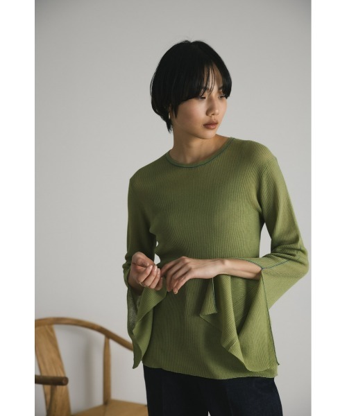 STYLEMIXER(スタイルミキサー)の「ラインスリットシアーニット(ニット/セーター・レディース・グリーン/ブラック/ピンク/アイボリー・FREE)」の19枚目の写真
