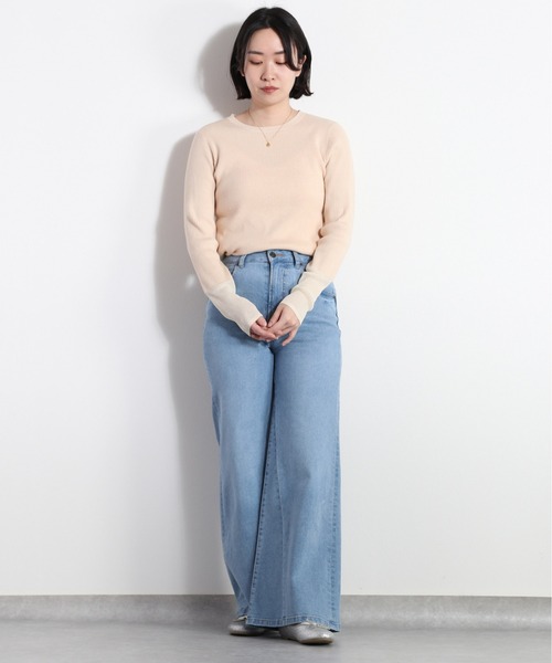 cepo（セポ）の「ソデシアーキリカエリブトップス（ニット/セーター・レディース・ブラック/オフホワイト/グレー・M）」の8枚目の写真