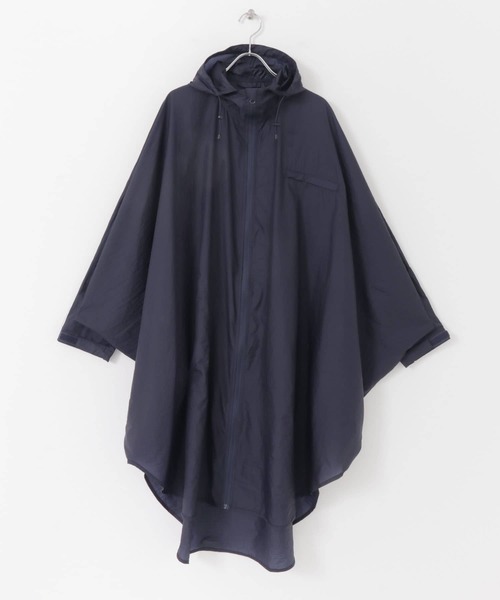 SMELLY（スメリー）の「because　Super Light Rain Poncho（ポンチョ・レディース・カーキ/アイボリー/ネイビー・ONE）」の8枚目の写真