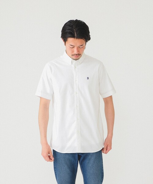 BEAMS（ビームス）の「BEAMS / ワンポイント ストレッチ ボタンダウン シャツ（シャツ/ブラウス・メンズ・ホワイト/ネイビー/ブラウン・XL/S/L/M）」の5枚目の写真