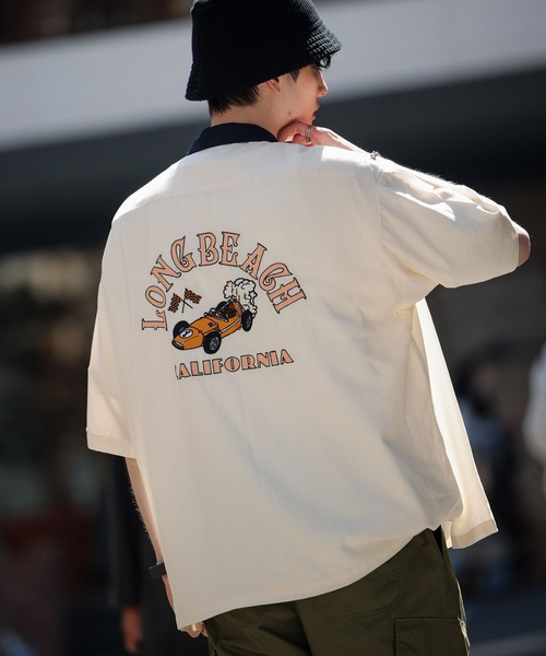 RAGEBLUE(レイジブルー)の「バックデザイン/ボーリングシャツ(シャツ/ブラウス・メンズ・ホワイト/ブラック/グリーン・MEDIUM/LARGE)」の9枚目の写真