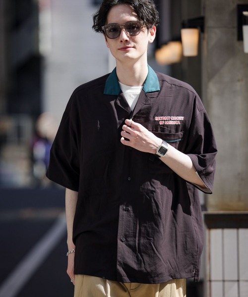 RAGEBLUE(レイジブルー)の「バックデザイン/ボーリングシャツ(シャツ/ブラウス・メンズ・ホワイト/ブラック/グリーン・MEDIUM/LARGE)」の4枚目の写真