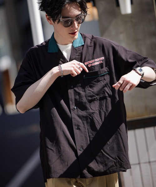 RAGEBLUE(レイジブルー)の「バックデザイン/ボーリングシャツ(シャツ/ブラウス・メンズ・ホワイト/ブラック/グリーン・MEDIUM/LARGE)」の18枚目の写真