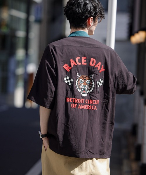 RAGEBLUE(レイジブルー)の「バックデザイン/ボーリングシャツ(シャツ/ブラウス・メンズ・ホワイト/ブラック/グリーン・MEDIUM/LARGE)」の10枚目の写真