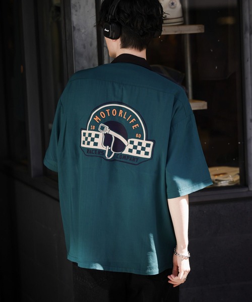 RAGEBLUE(レイジブルー)の「バックデザイン/ボーリングシャツ(シャツ/ブラウス・メンズ・ホワイト/ブラック/グリーン・MEDIUM/LARGE)」の19枚目の写真