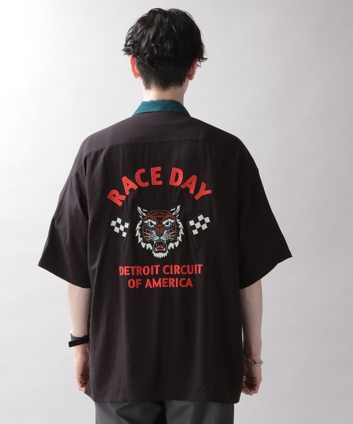 RAGEBLUE(レイジブルー)の「バックデザイン/ボーリングシャツ(シャツ/ブラウス・メンズ・ホワイト/ブラック/グリーン・MEDIUM/LARGE)」の15枚目の写真