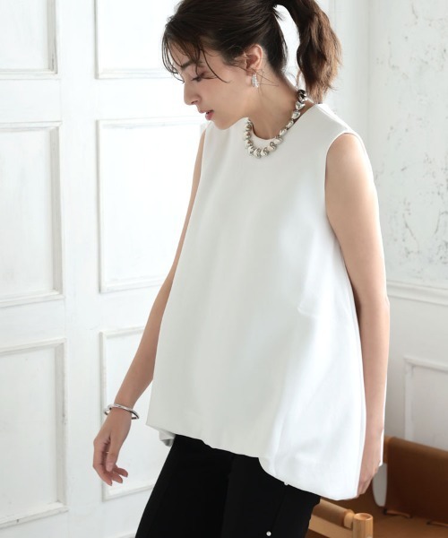 DONOBAN（ドノバン）の「バルーントップス（Tシャツ/カットソー・レディース・ホワイト×ブラック/ブルー系その他/ブラック×ホワイト・F）」の4枚目の写真