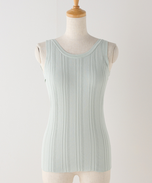 Noble（ノーブル）の「【ADAWAS】 PLEATED STITCH タンクトップ（タンクトップ・レディース・グリーン/ホワイト/ブラック・FREE）」の3枚目の写真
