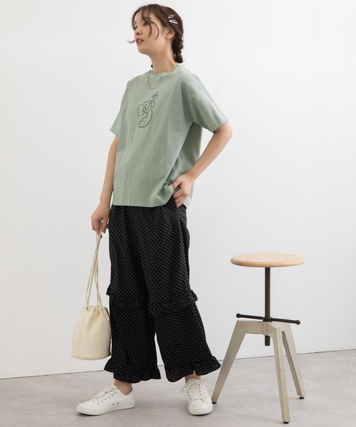 POU DOU DOU（プードゥドゥ）の「アニマルチェーンステッチTee（Tシャツ/カットソー・レディース・オフホワイト/ライトブルー/ベージュ/ホワイト/スミクロ/アイボリー・3）」の11枚目の写真