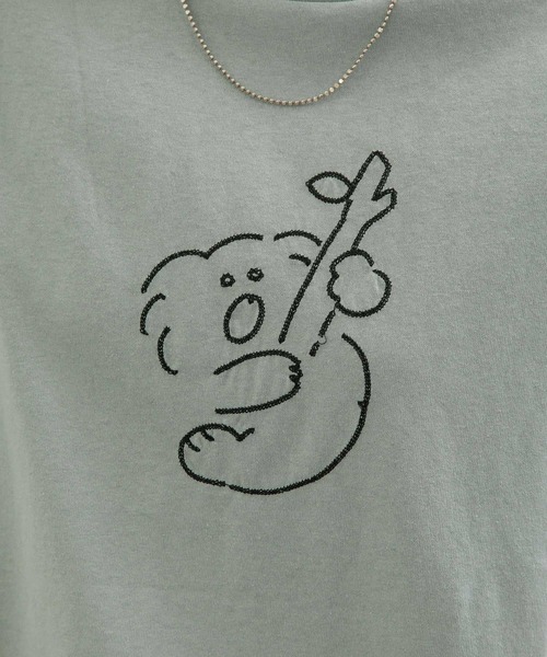 POU DOU DOU（プードゥドゥ）の「アニマルチェーンステッチTee（Tシャツ/カットソー・レディース・オフホワイト/ライトブルー/ベージュ/ホワイト/スミクロ/アイボリー・3）」の21枚目の写真