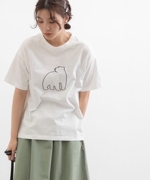 POU DOU DOU（プードゥドゥ）の「アニマルチェーンステッチTee（Tシャツ/カットソー・レディース・オフホワイト/ライトブルー/ベージュ/ホワイト/スミクロ/アイボリー・3）」の18枚目の写真