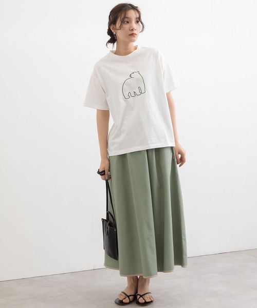 POU DOU DOU（プードゥドゥ）の「アニマルチェーンステッチTee（Tシャツ/カットソー・レディース・オフホワイト/ライトブルー/ベージュ/ホワイト/スミクロ/アイボリー・3）」の15枚目の写真