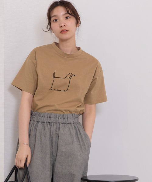 POU DOU DOU（プードゥドゥ）の「アニマルチェーンステッチTee（Tシャツ/カットソー・レディース・オフホワイト/ライトブルー/ベージュ/ホワイト/スミクロ/アイボリー・3）」の12枚目の写真