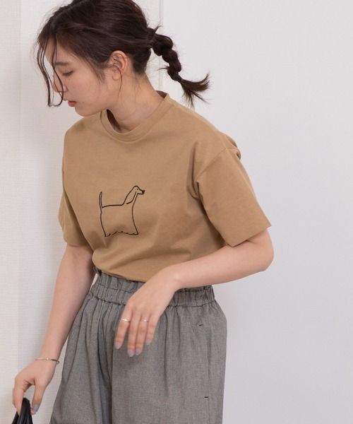 POU DOU DOU（プードゥドゥ）の「アニマルチェーンステッチTee（Tシャツ/カットソー・レディース・オフホワイト/ライトブルー/ベージュ/ホワイト/スミクロ/アイボリー・3）」の22枚目の写真