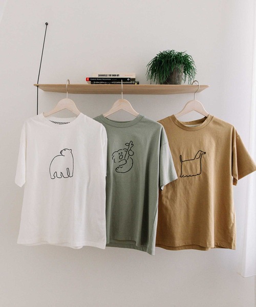 POU DOU DOU（プードゥドゥ）の「アニマルチェーンステッチTee（Tシャツ/カットソー・レディース・オフホワイト/ライトブルー/ベージュ/ホワイト/スミクロ/アイボリー・3）」の17枚目の写真