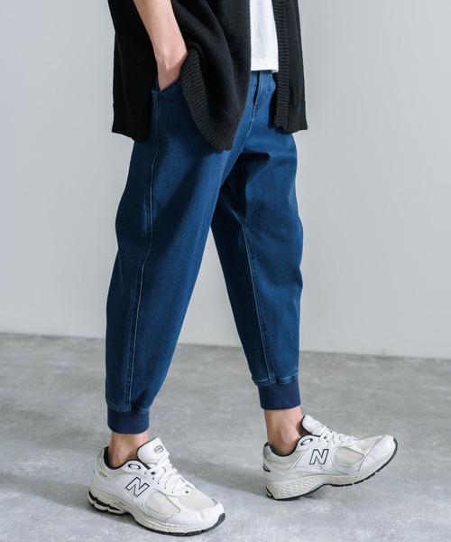 Rocky Monroe(ロッキーモンロー)の「ストレッチデニムクロップドジョガーパンツ(デニムパンツ・メンズ・サックスブルー/ワンウォッシュ/ブルー・S/M/L/XL/XXL)」の2枚目の写真