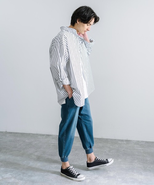 Rocky Monroe(ロッキーモンロー)の「ストレッチデニムクロップドジョガーパンツ(デニムパンツ・メンズ・サックスブルー/ワンウォッシュ/ブルー・S/M/L/XL/XXL)」の13枚目の写真