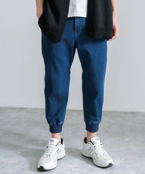 Rocky Monroe(ロッキーモンロー)の「ストレッチデニムクロップドジョガーパンツ(デニムパンツ・メンズ・サックスブルー/ワンウォッシュ/ブルー・S/M/L/XL/XXL)」の14枚目の写真