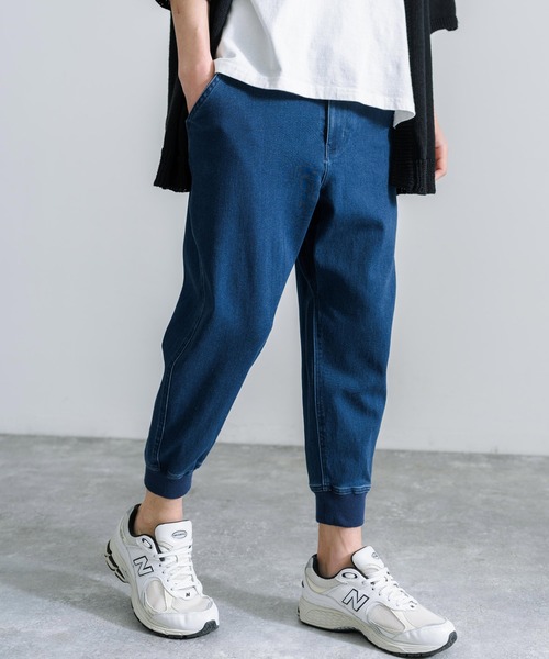 Rocky Monroe(ロッキーモンロー)の「ストレッチデニムクロップドジョガーパンツ(デニムパンツ・メンズ・サックスブルー/ワンウォッシュ/ブルー・S/M/L/XL/XXL)」の15枚目の写真